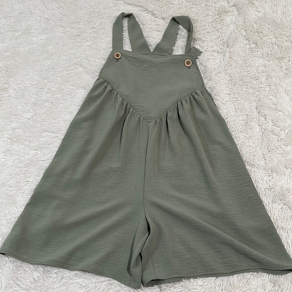 Olive Green Jumpsuit with Button Detail